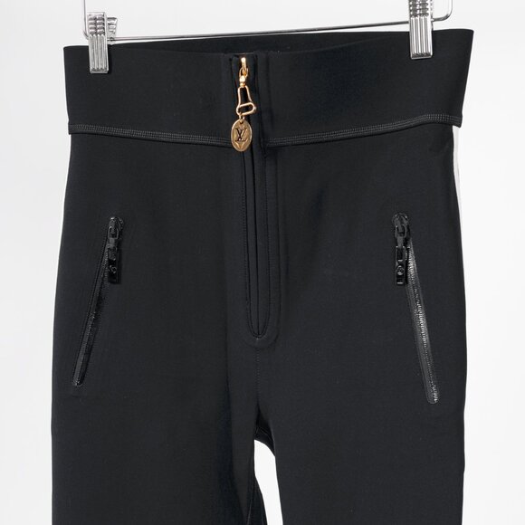 Louis Vuitton Black Stretch Piped Flared Pants - Picture 3 of 9